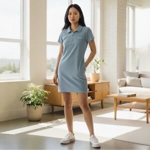 Urban Outfitters iets frans Blue Velvet Quarter Zip Mini Dress XS